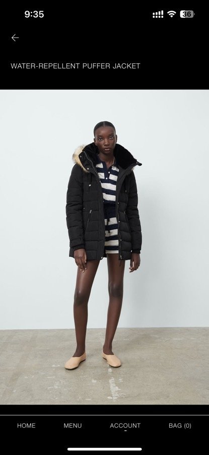 water repellent puffer jacket