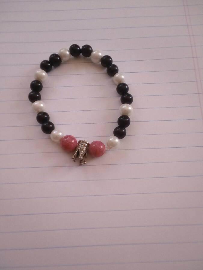 اسوارة-اسود-وابيض-وزهري